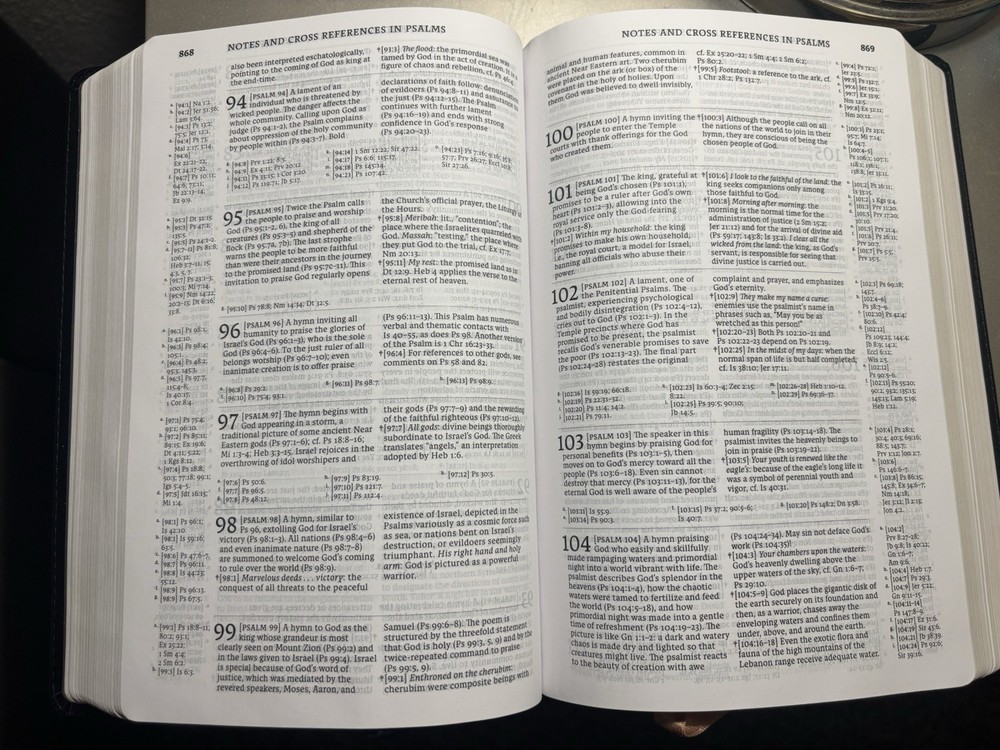 Holy Bible Black Leather Bound Cross Reference Edition Book Religious Scripture