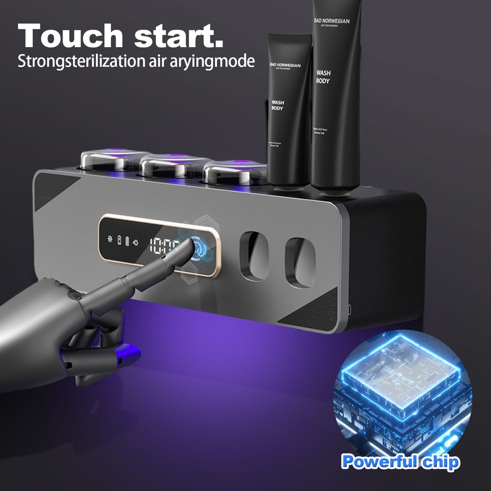 Wall Mounted Automatic Toothpaste Dispenser Hands Free Squeezer Holder No Drill