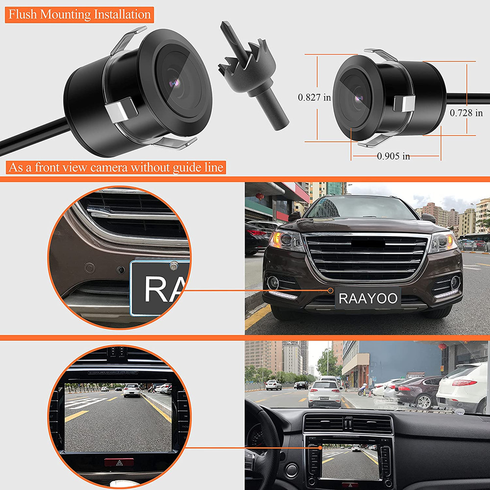 Mini Flush Mount Camera Metal Housing 170°Reverse View Backup Camera Nightvisio