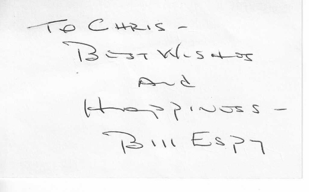 WILLIAM GRAY ESPY SIGNED 3X5 CARD ANOTHER WORLD THE YOUNG AND THE RESTLESS