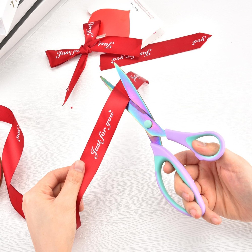 Craft Scissors Set of 3 pack, Sharp Rainbow Titanium Coating All Purpose Scis...