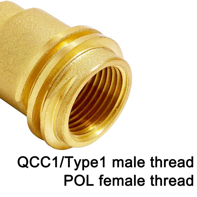 Solid Brass QCC1 Nut Propane Gas Fitting Adapter 1/4" Male Pipe Thread Connector