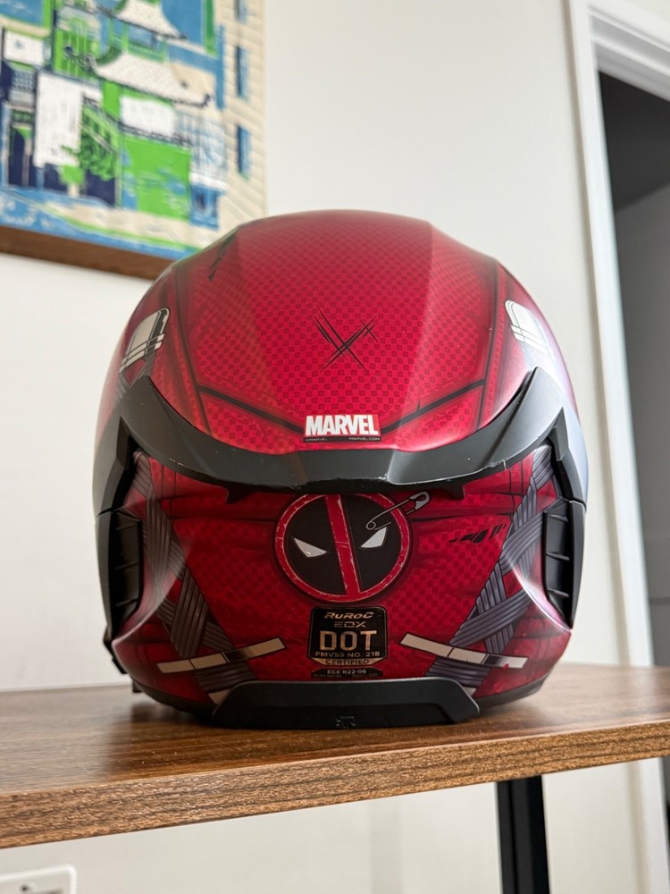 Ruroc Deadpool Helmet Limited Edition + Extra Visor + Shockwave Bluetooth DOT