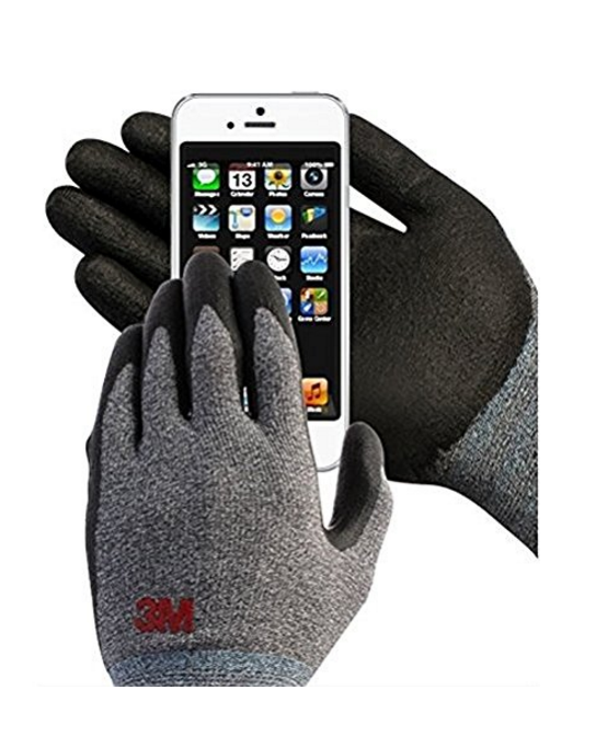 3M Nitrile Rubber Coated Work Gloves, Thin TouchScreen Washable 10 Pack Grey