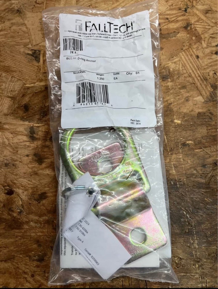 FallTech 7414 D Ring Anchor with Mounting Plate