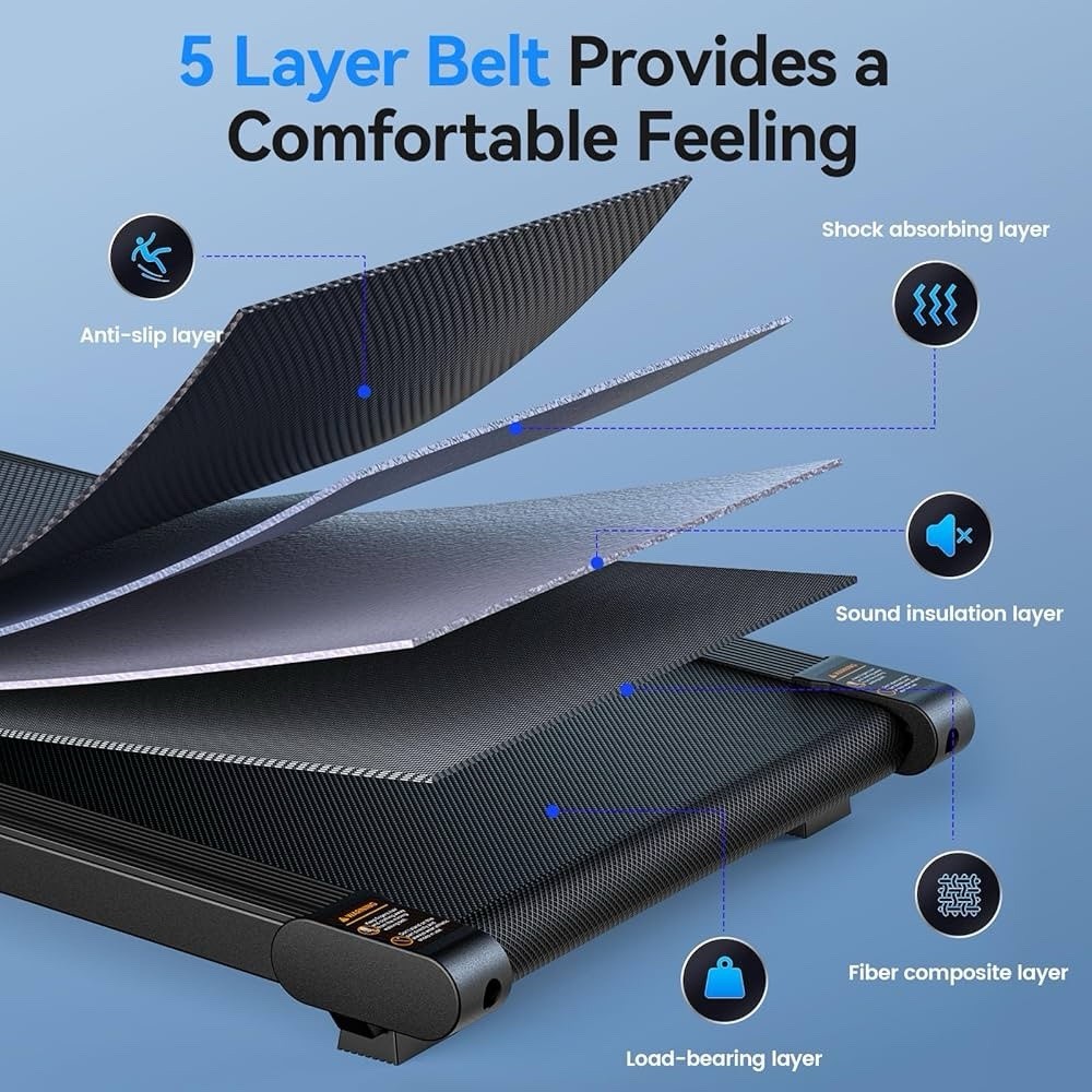 3-in-1 Walking Pad Treadmill with Incline 2.5HP Under Desk Portable Treadmill