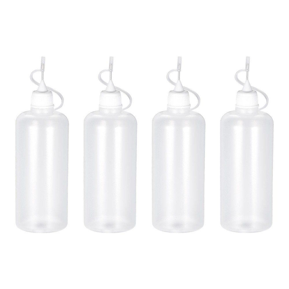 6Pcs Needle Tip Bottle Precision Plastic Applicator with White Cap 50ml