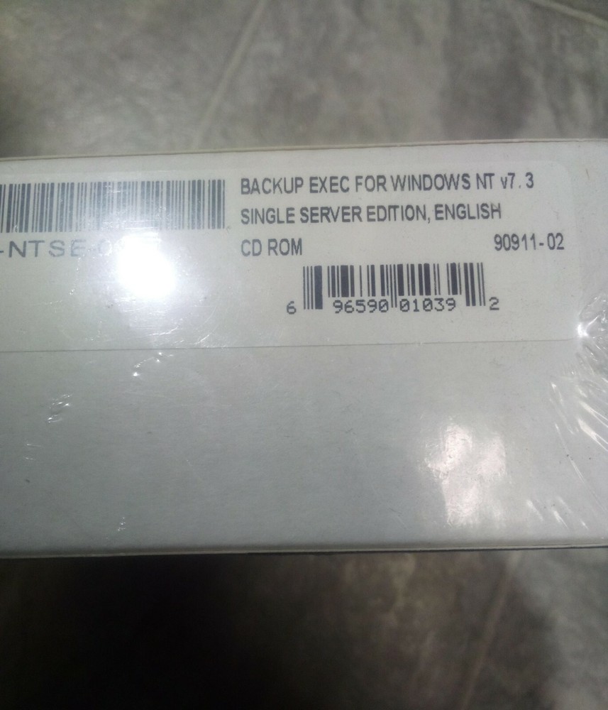 Backup Exec for Windows NT 7.3 Single Server Edition English