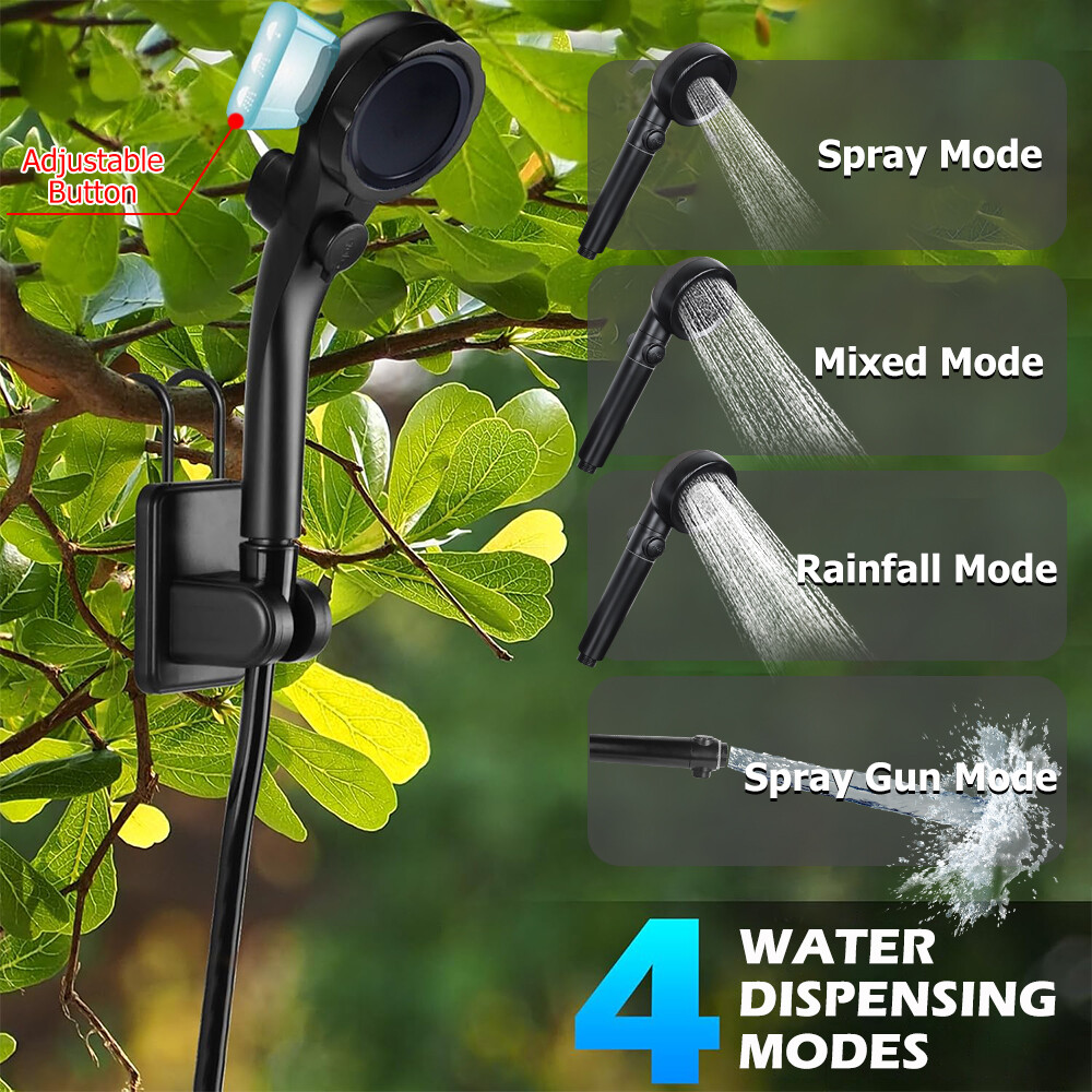 Portable Shower for Camping, 6000mAh Rechargeable Camping Shower 4 Spray Modes