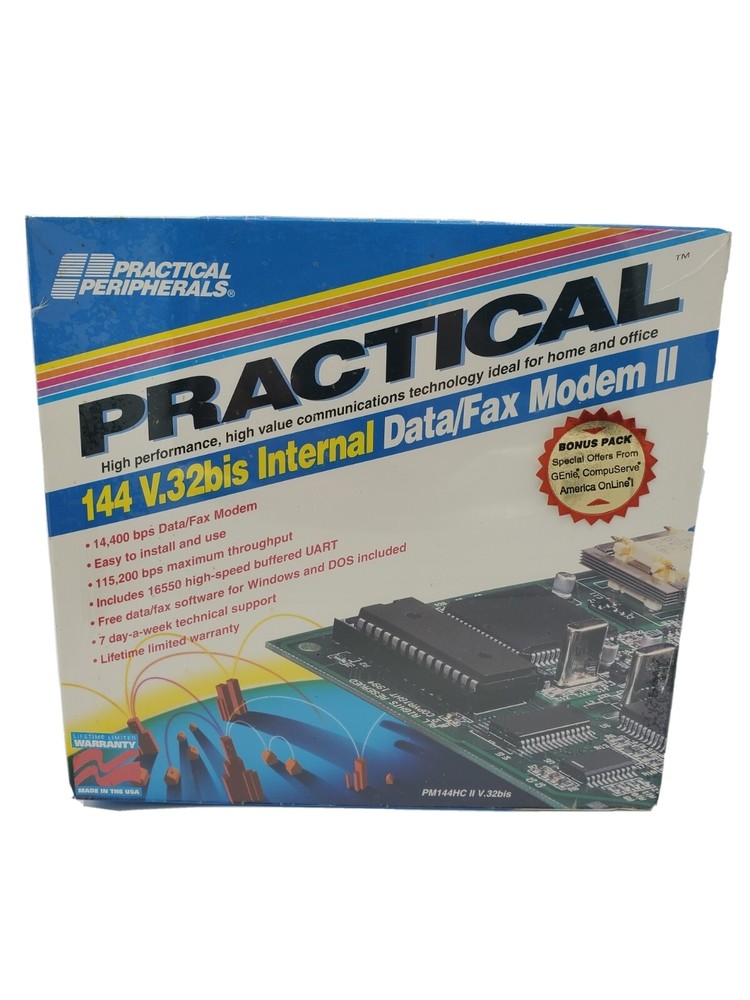 Practical Peripherals 144 V.32bis Internal Data/Fax Modem II --New/Sealed