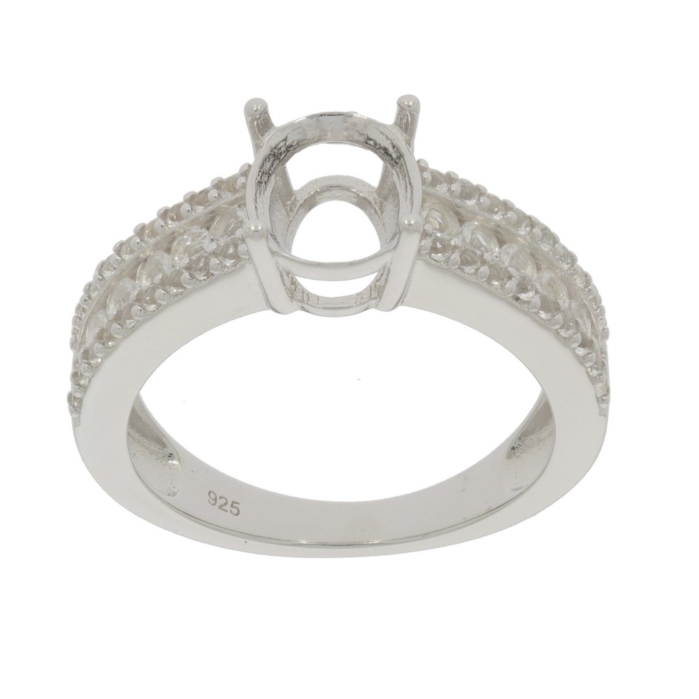 Sterling Silver Semi Mount Ring Setting Oval OV 9x7mm