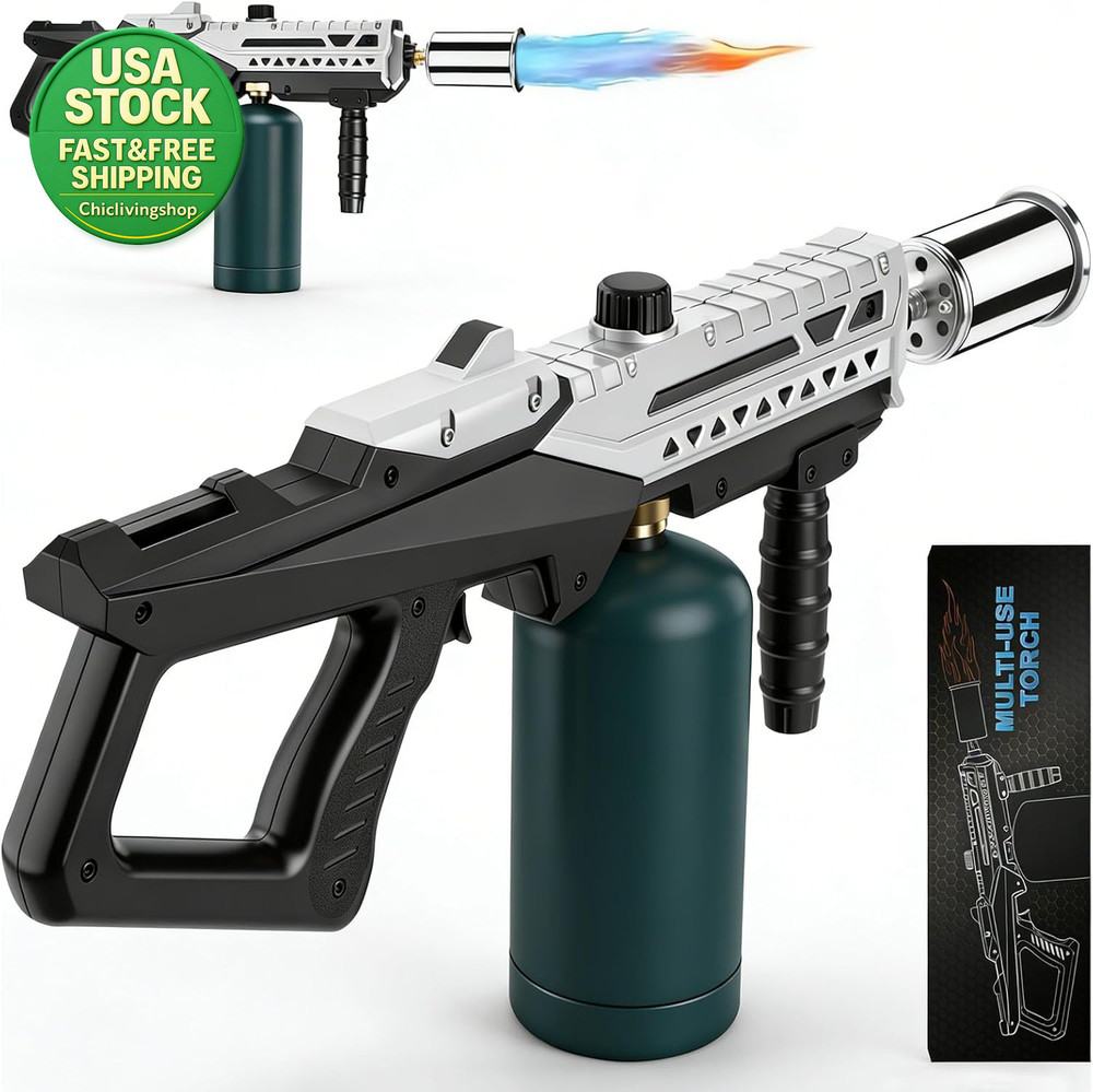 Propane Torch Gun Adjustable Flame Lightweight Searing BBQ Camping Fire Starter