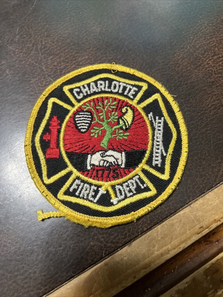Vtg Obsolete Fire Department Patch Charlotte