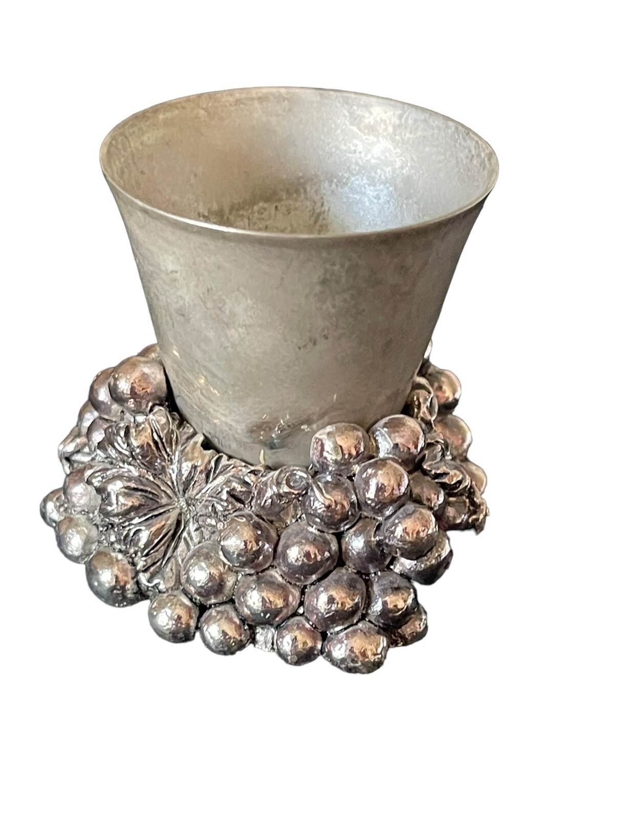 Godinger Silver Plated Cup Heavy Base Grape Design 2 Inches Tall