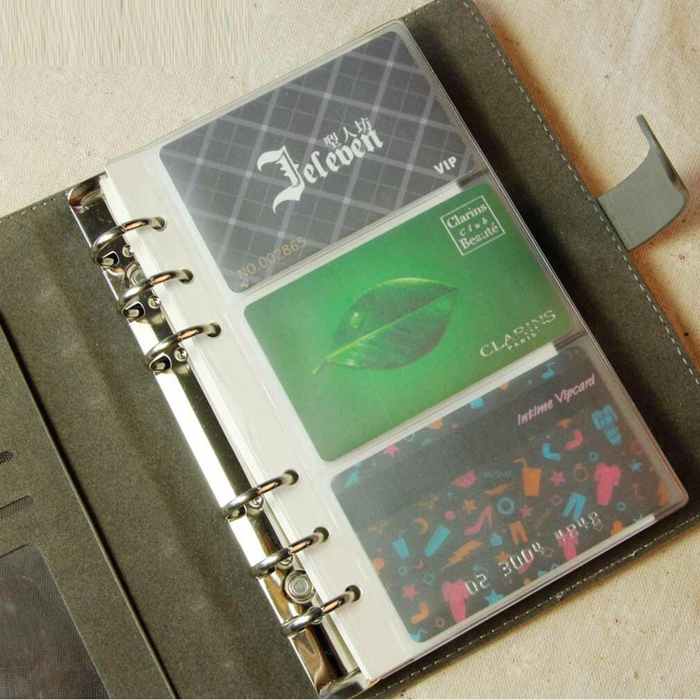 A6 3 Slots Plastic Envelope Document Card Storage Insert Refill Organiser #JP