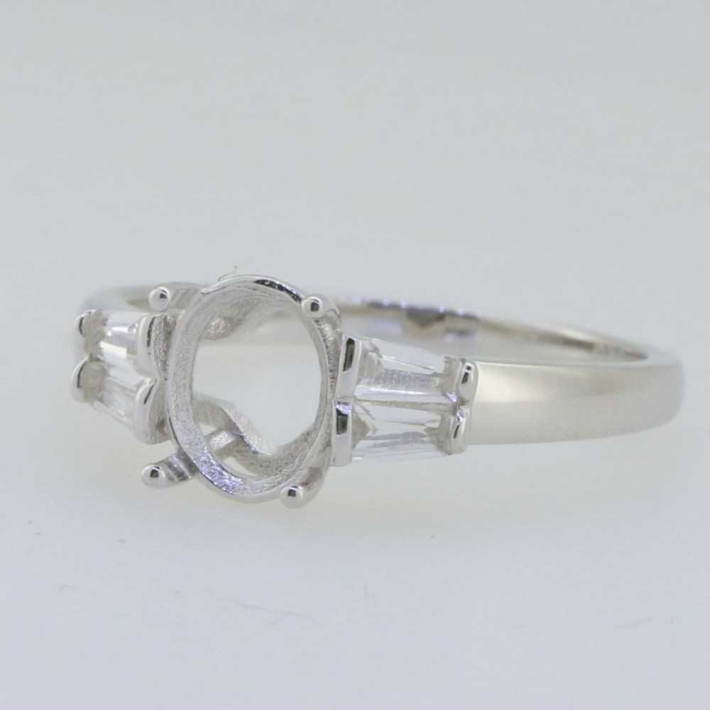 Stering Silver Semi Mount Ring Setting Oval OV 8X6mm without Accent