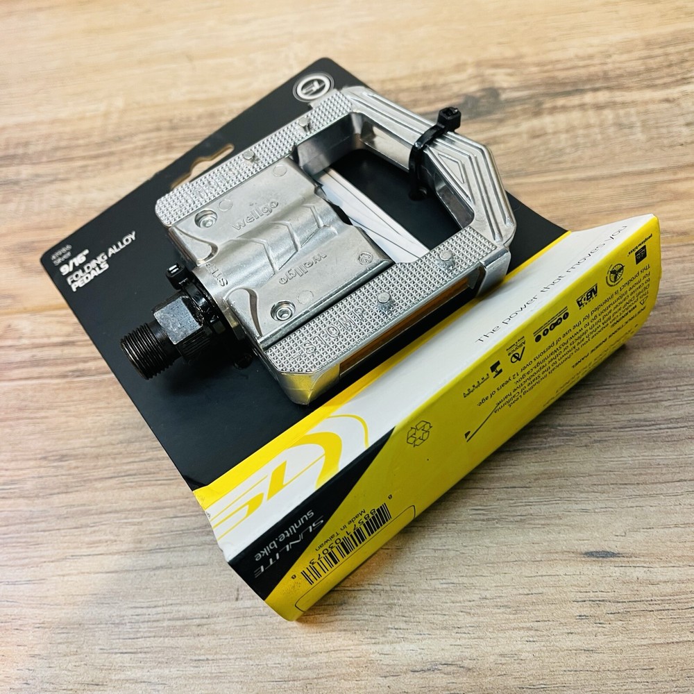 Sunlite Folding Pedals Silver Aluminum Alloy 9/16