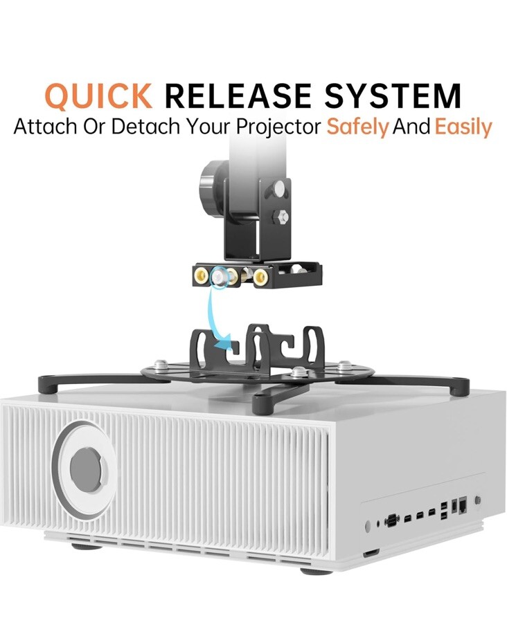 Universal Projector Ceiling Mount Wall Bracket Holder Fit Flat or Sloped Ceiling