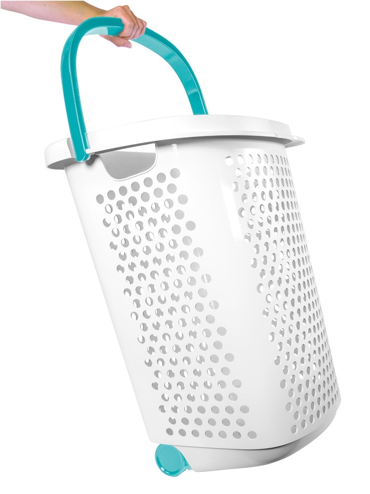 (2 pack) Home Logic 2 Bushel Rolling Plastic Laundry Hamper