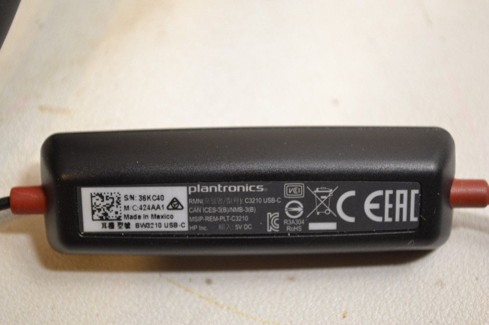 Plantronics C3210 USB-A & C Black Single Ear Headset