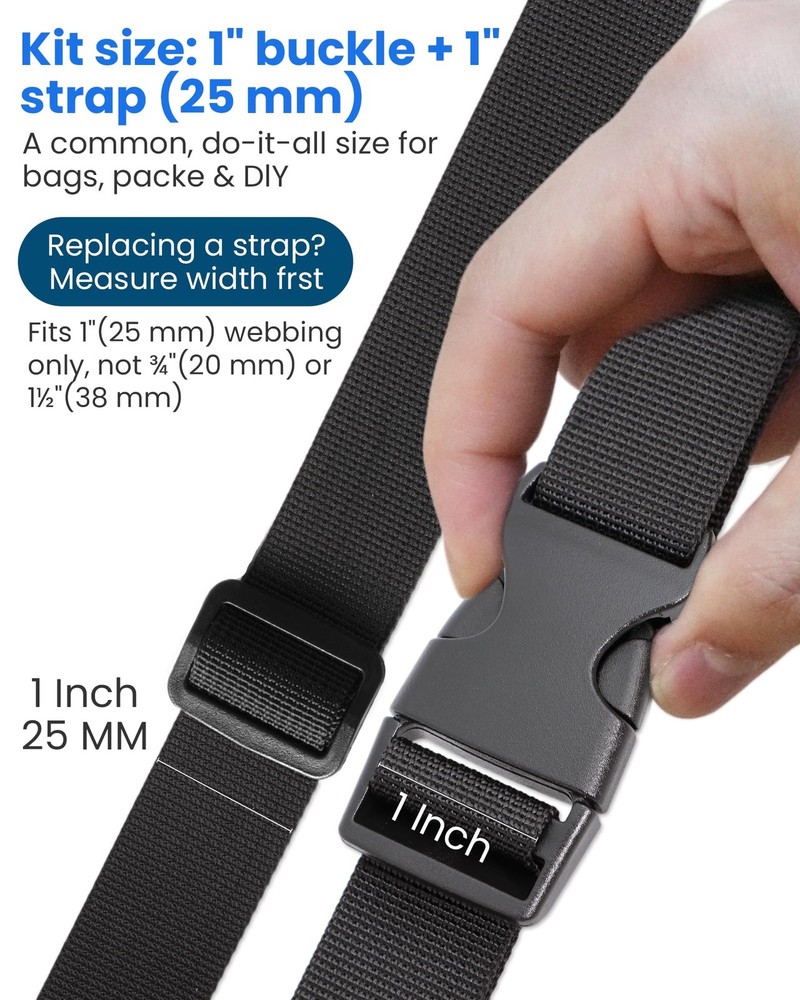 Buckle & Strap Kit 6 Yards 1 Inch Wide Polyester Webbing hardware
