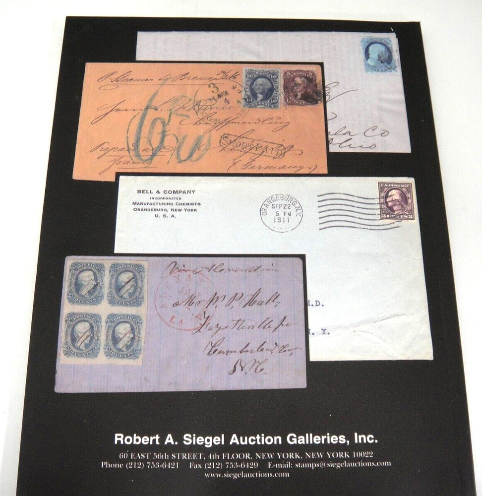 Siegel Stamp Auction Catalog w Prices Realized Confederate Blood's Local 2006