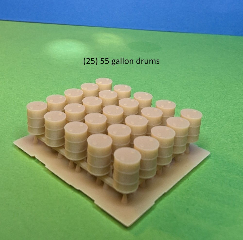 25 N Scale 55 gallon barrels drums