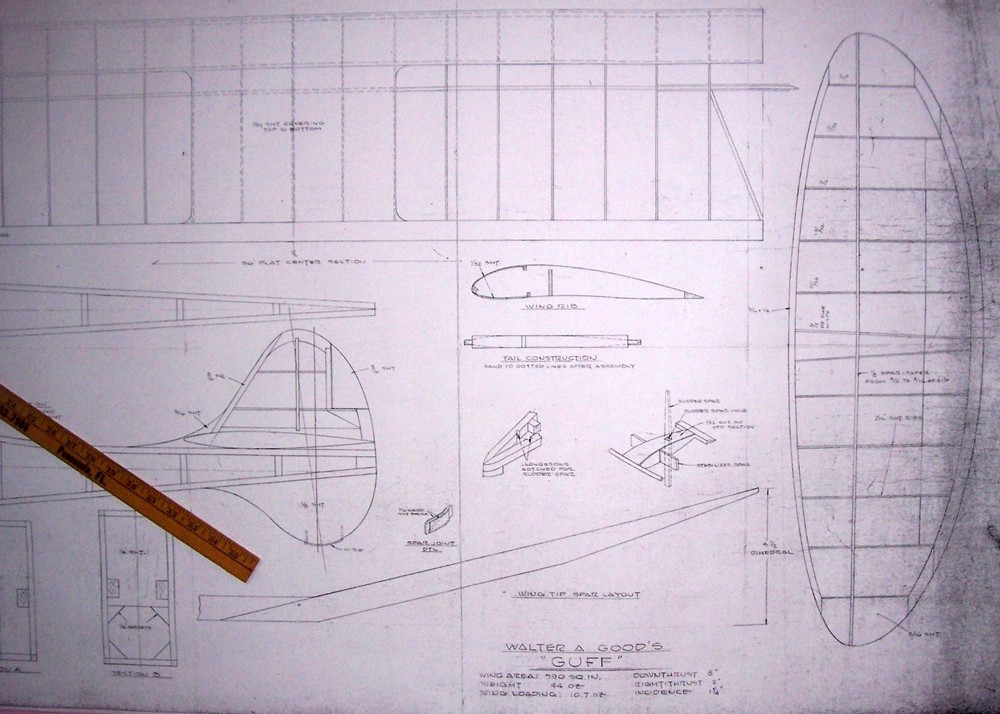 Walt Good's GUFF PLAN + CONSTRUCTION ARTICLE for His First RC Model Airplane