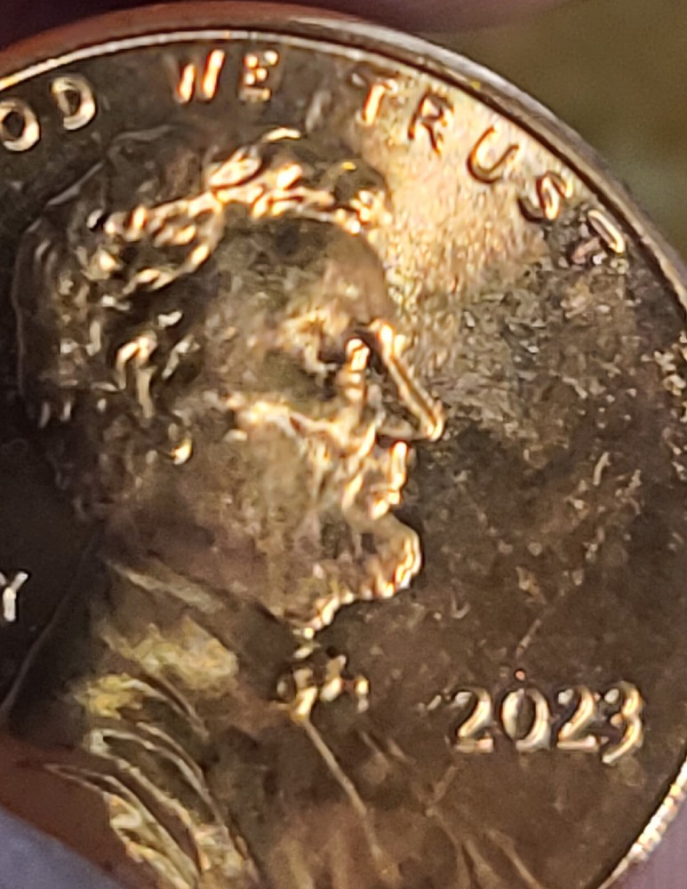 2023 Lincoln Shield Penny Reverse Die crack Obverse Chips Uncirculated