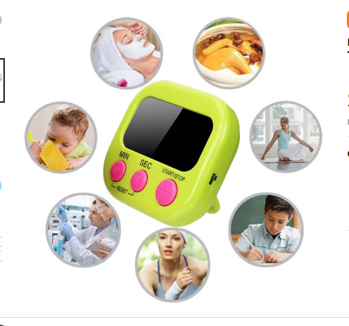 Large LCD Digital Kitchen Cooking Timer Count Down Up Clock Loud Alarm Magnetic