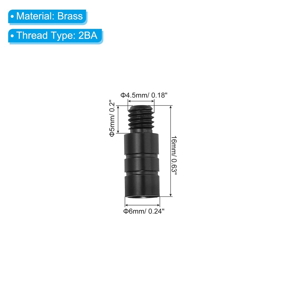 6pcs, Dart Weights 2g Brass Add Accentuator 2BA Thread Black