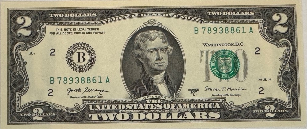 $2 Sequential Bills 5-Pack • UNC • Mint CRISP Notes - $10 Bundle