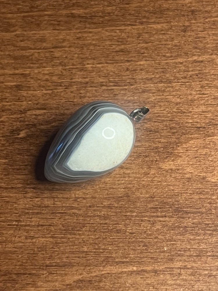 Gray Striped Botswana Agate Pendant