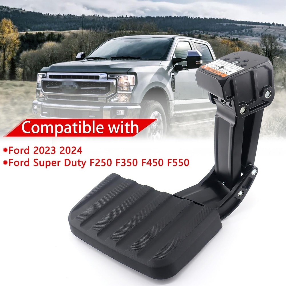 75330-01A Rear Bed Step Retractable Bumper Compatible with 2023 Black