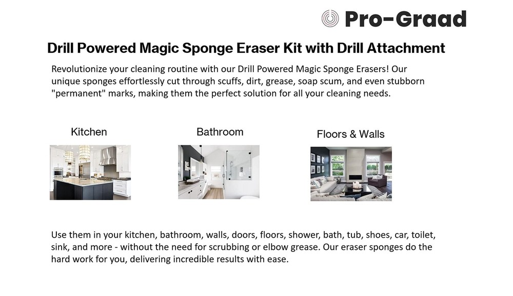 4.5” Drill Powered Magic 4.5" Sponge Eraser Kit, White