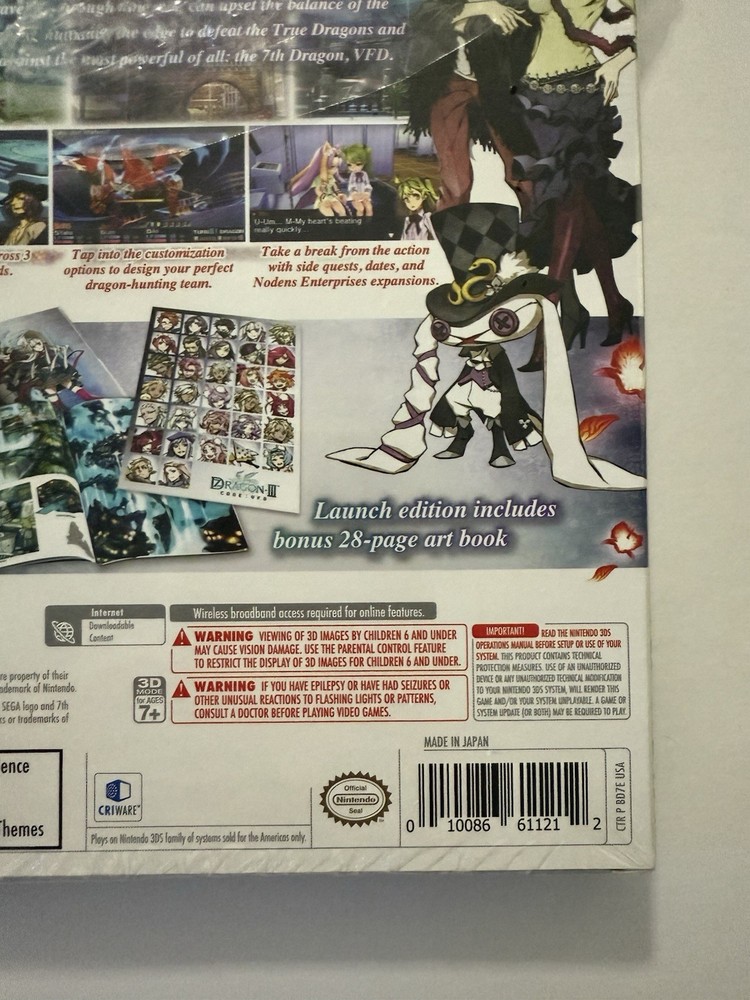 7th Dragon III Code: VFD Nintendo 3DS Empty Box with Artbook