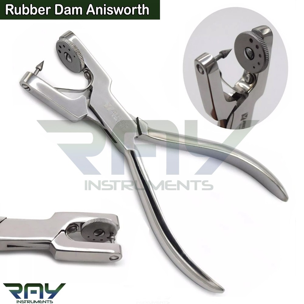 Dental Rubber Dam Instruments Kit Punch Plier Brinker Tissue Clamps Frame Medium