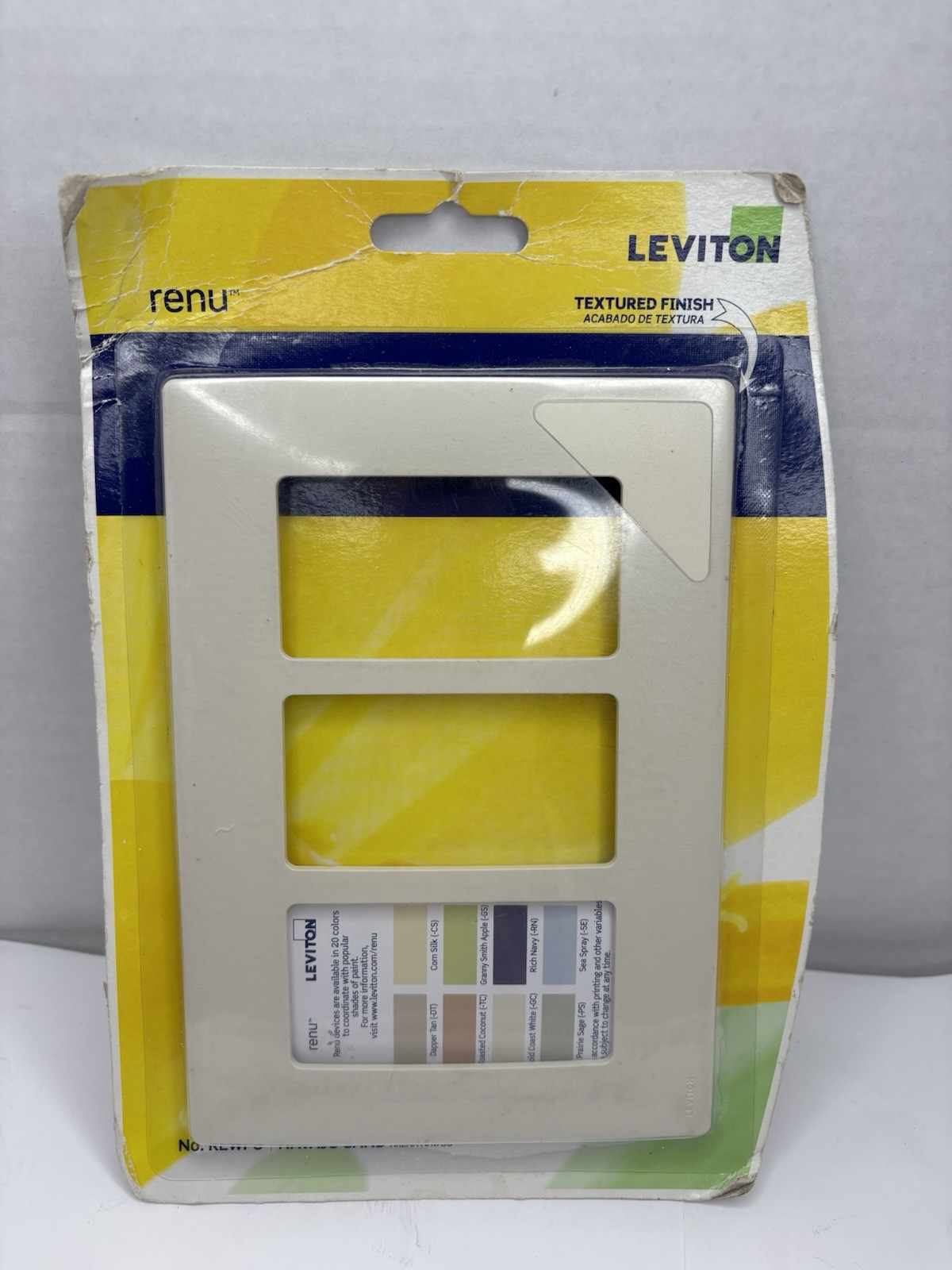 Leviton REWP3 Renu 3-Gang Screwless Snap-On Wallplate, NAVAJO SAND
