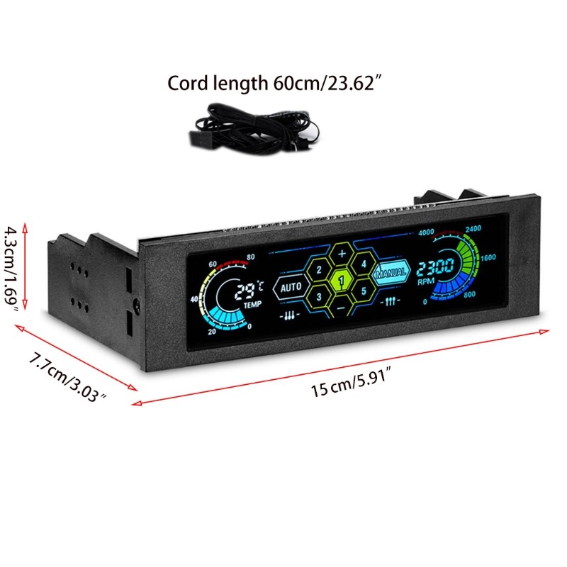 Computer for Case 5 Fans Speed Controller CPU Temperature Sensor PC Cooling Cont