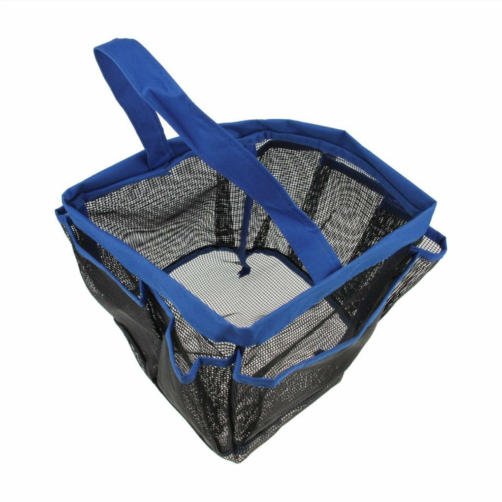 Blue 8 Portable Mesh Shower Bathroom Basket Bag Quick Dry Breathable Caddy Tote