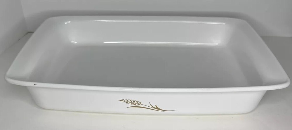 Corning Ware Wheat W-21 2-Quart Open Roaster 13”x9”x2”