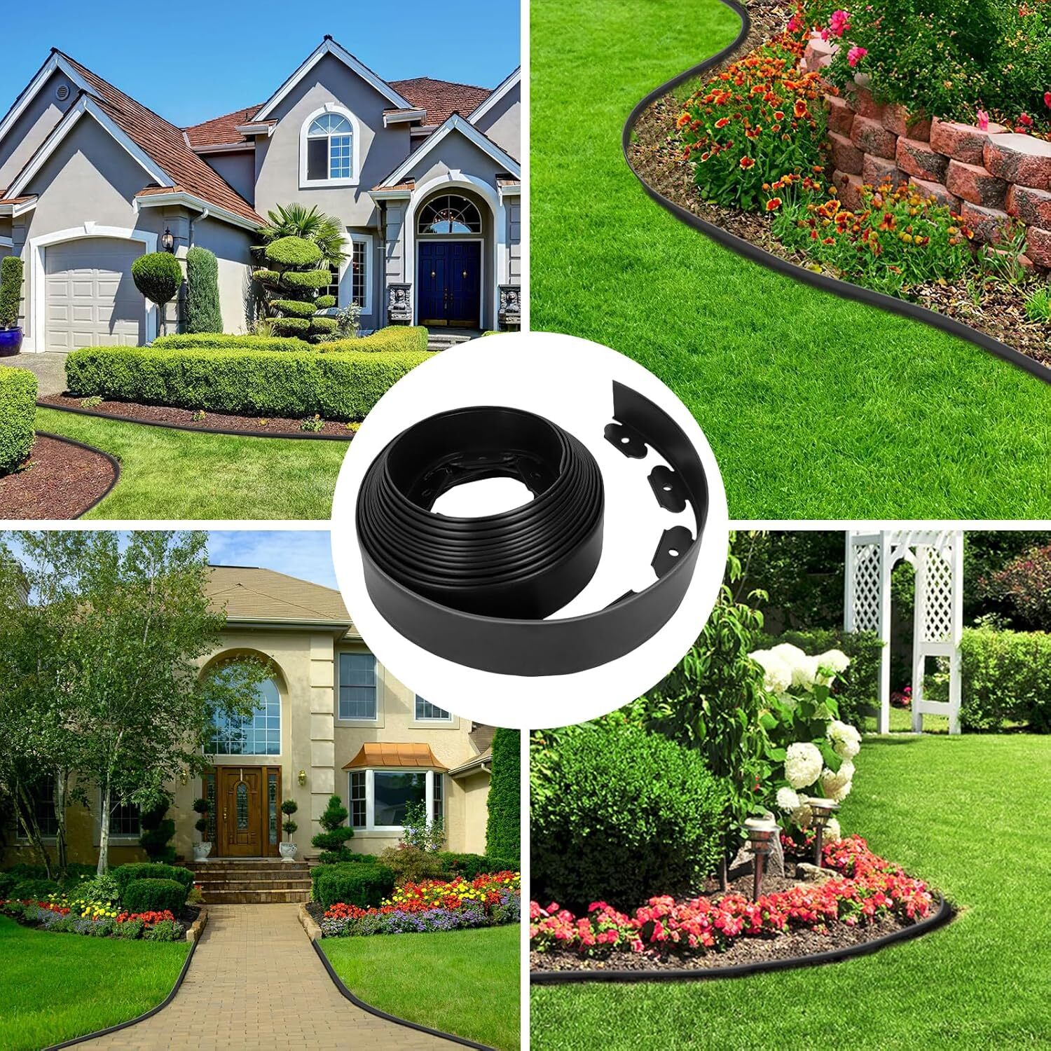 L-shaped Landscape Edging Border Kit 33 FT No-Dig Garden Edge Lawn Border