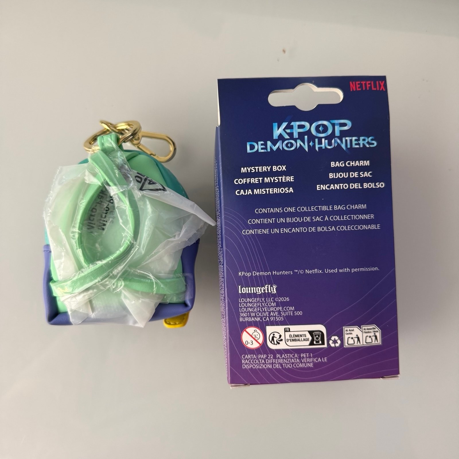 Zoey Loungefly Netflix KPOP DEMON HUNTERS mini backpack keychain bag charm