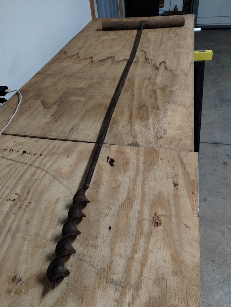 VINTAGE COAL MINING TNT / DYNAMITE DRILL BIT HAND POWERED, 52" LONG