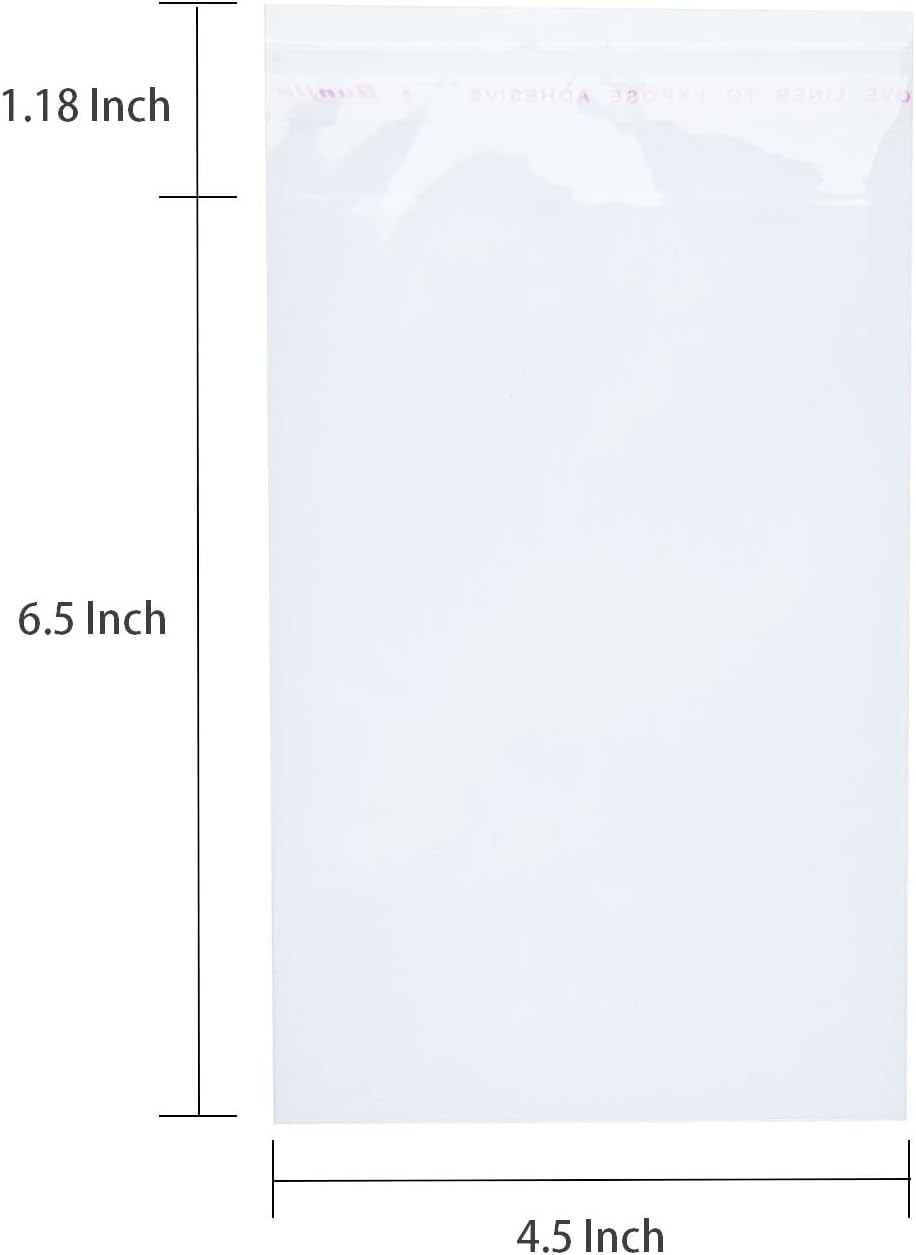 4-1/2 x 6-1/2 Inch Clear Cellophane Cello Bags-Fits A4 Envelope 4X6 Prints Photo
