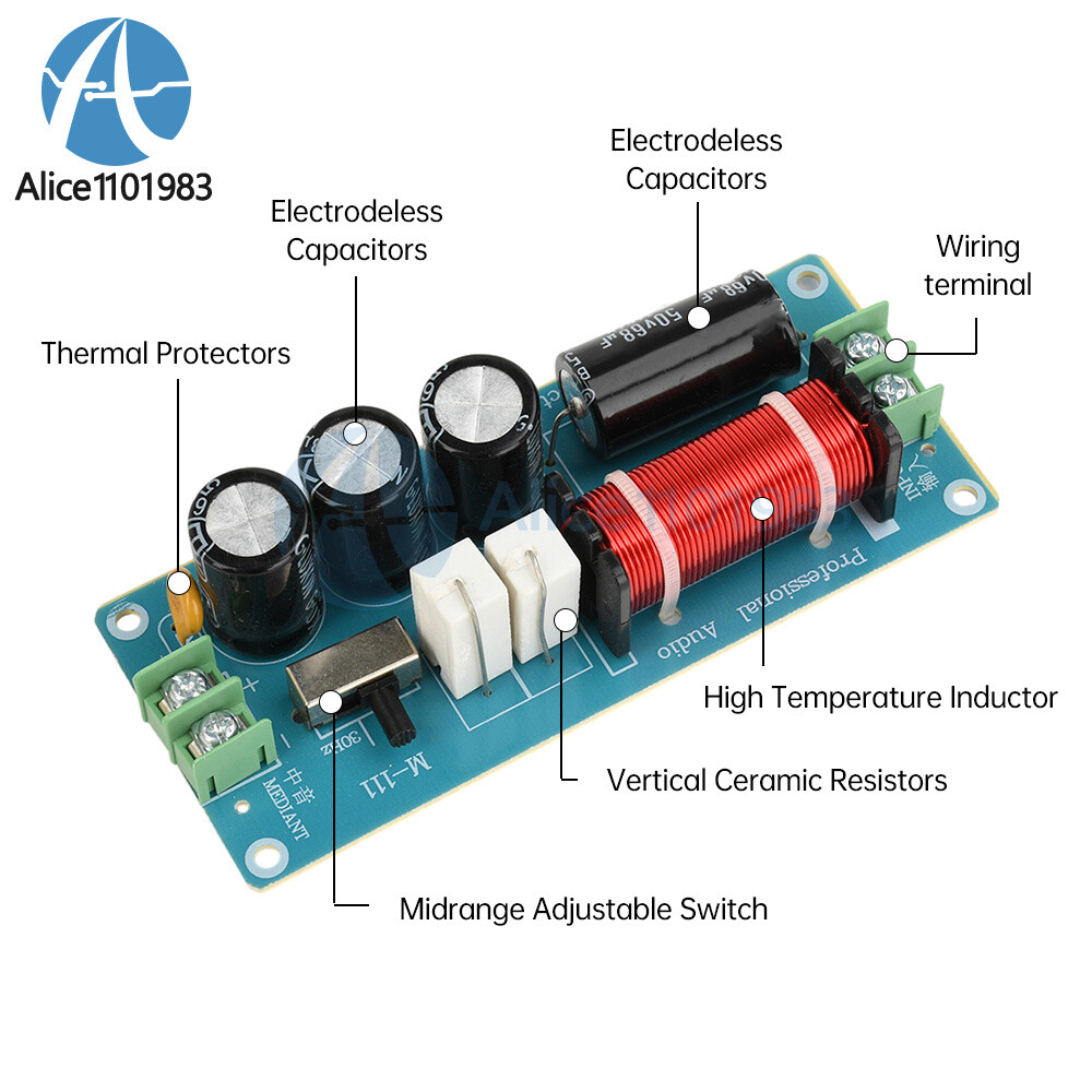 150W Midrange Speaker Frequency Divider Audio Crossover For HiFi Amplifier DIY
