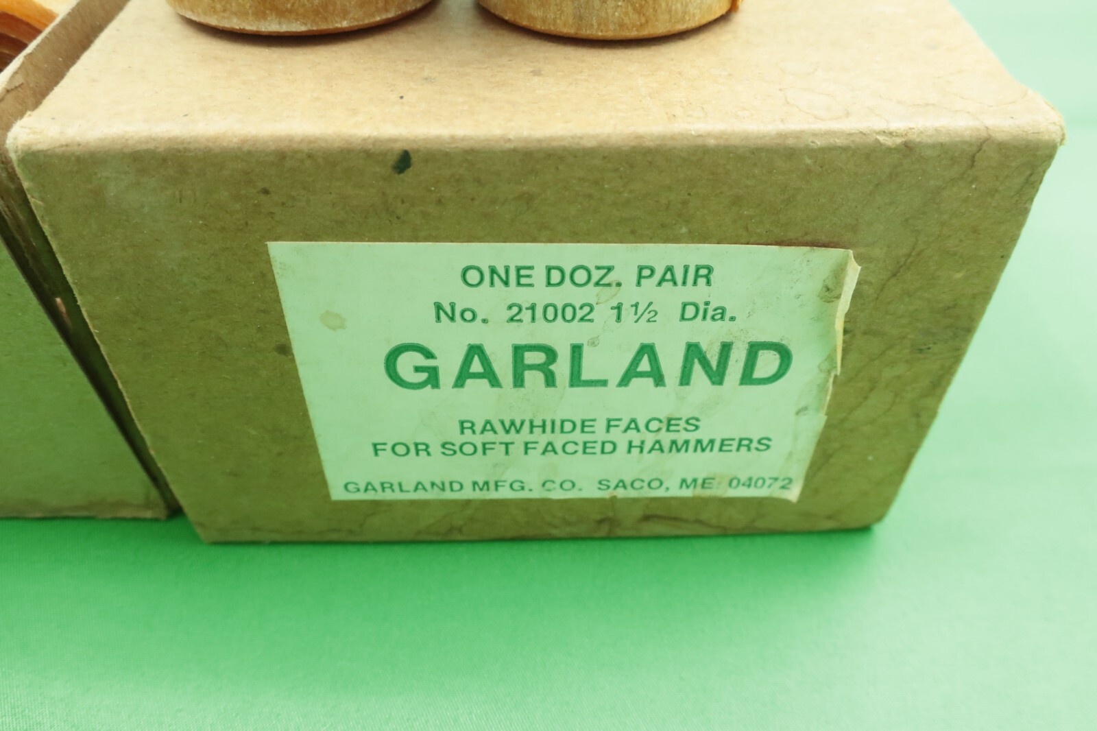 Garland 21002 Rawhide Faces 1 1/2" for Soft Faced Hammers NOS 1 Pair Per Order
