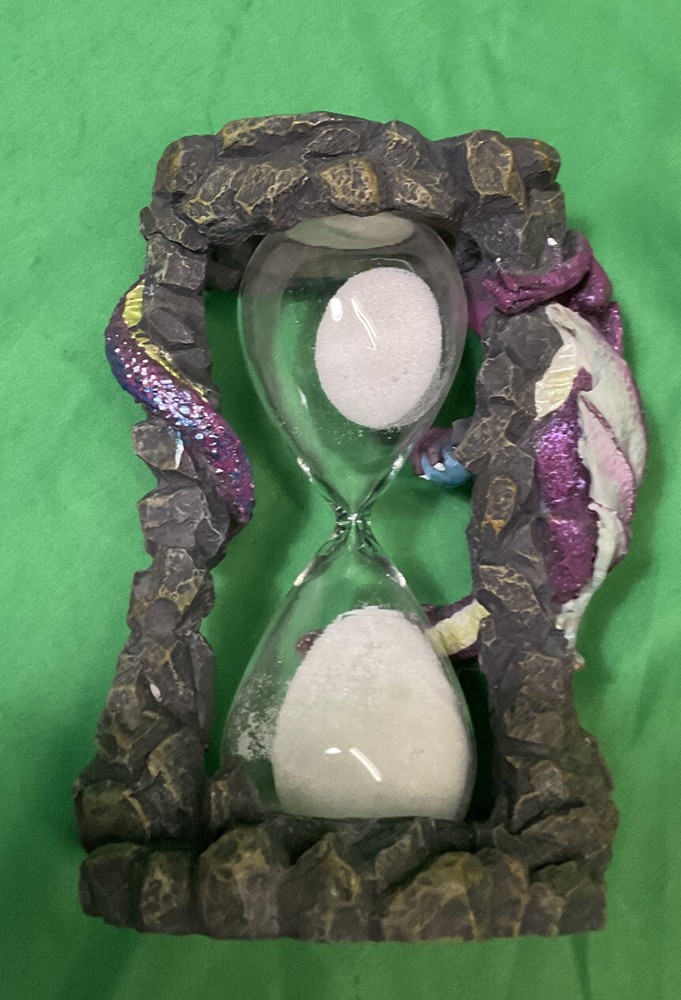 open box- Dragon Hourglass White Sand Timer.