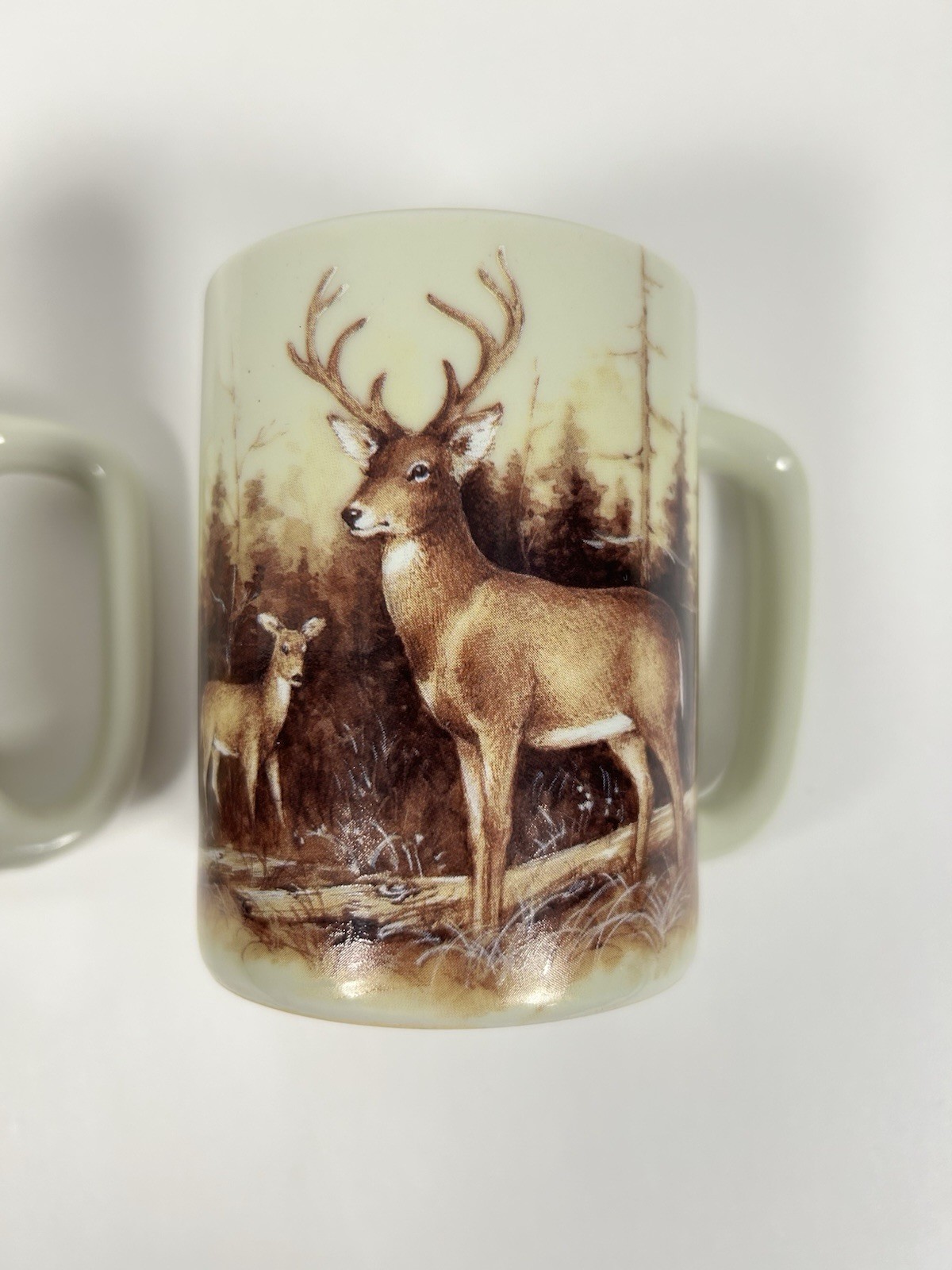 VTG Otagiri Japan Mug Set Buck Forest Fall Flying Duck Geese-RARE