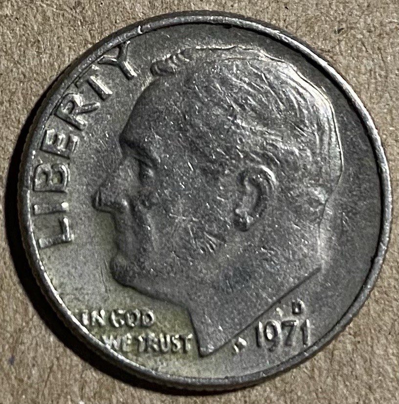 Roosevelt 1971 Dime DDO Multiple Errors